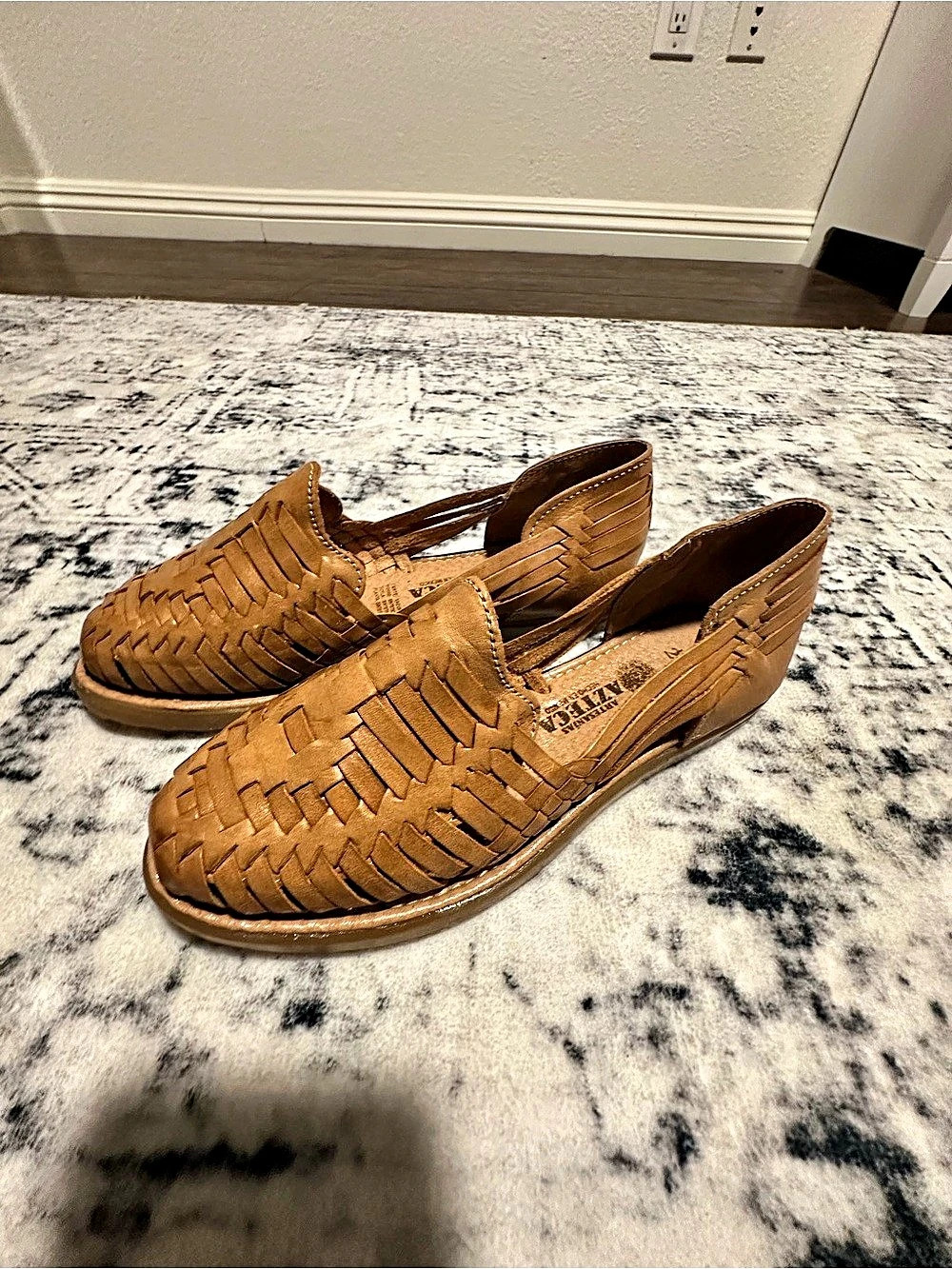 Azteca Woven Leather Mules in Brown US 6.5 huaraches